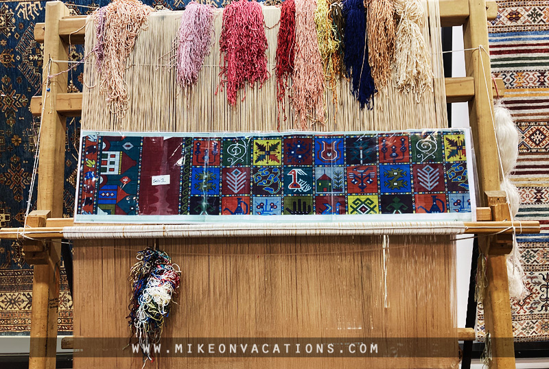 Seeing how Turkish carpets are woven Traditional carpet weaving loom in Istanbul, cultural crafts for families