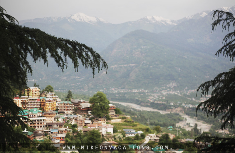 Kullu Valley houses in the Himalayas India view