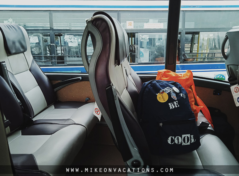 Delhi to Manali by bus: family travel experience Delhi to Manali bus travel with kids backpacks on bus seat