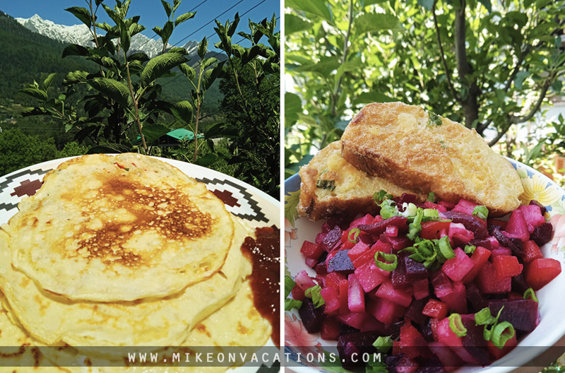 Cooking in Manali Himalayas pancakes