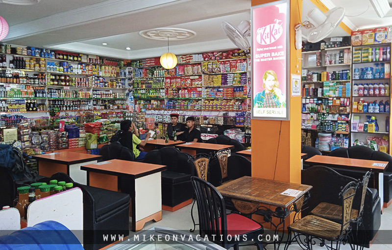 Manali grocery store food shopping India and bakery
