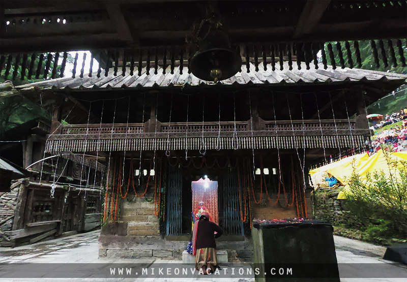Traditional wooden house Himalayas architecture Manali buildings