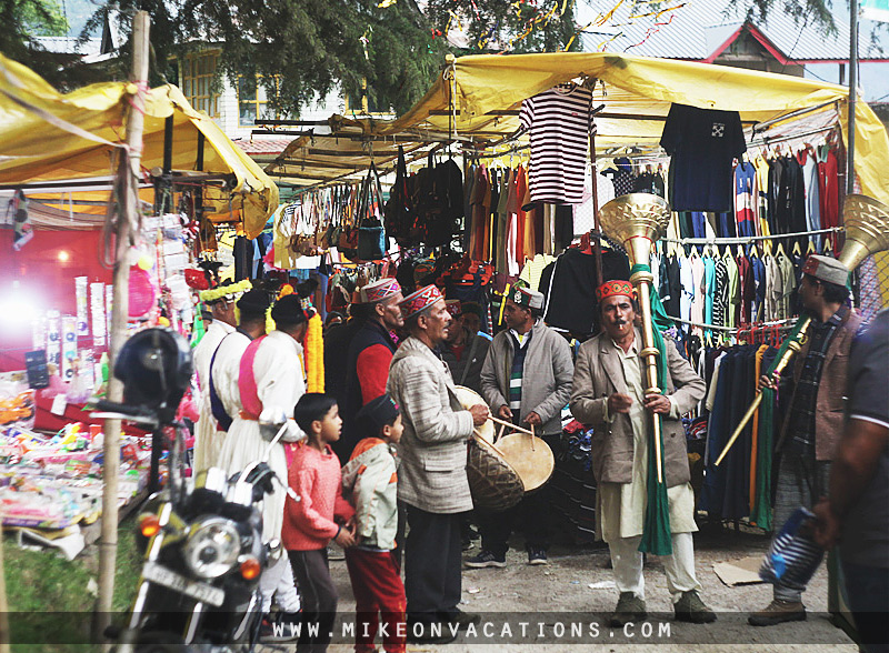 Himachal traditional musicians drums narsingha festival Manali
