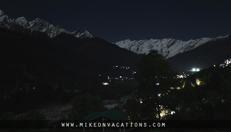 Night sky Himalayas stars mountains Manali view balcony