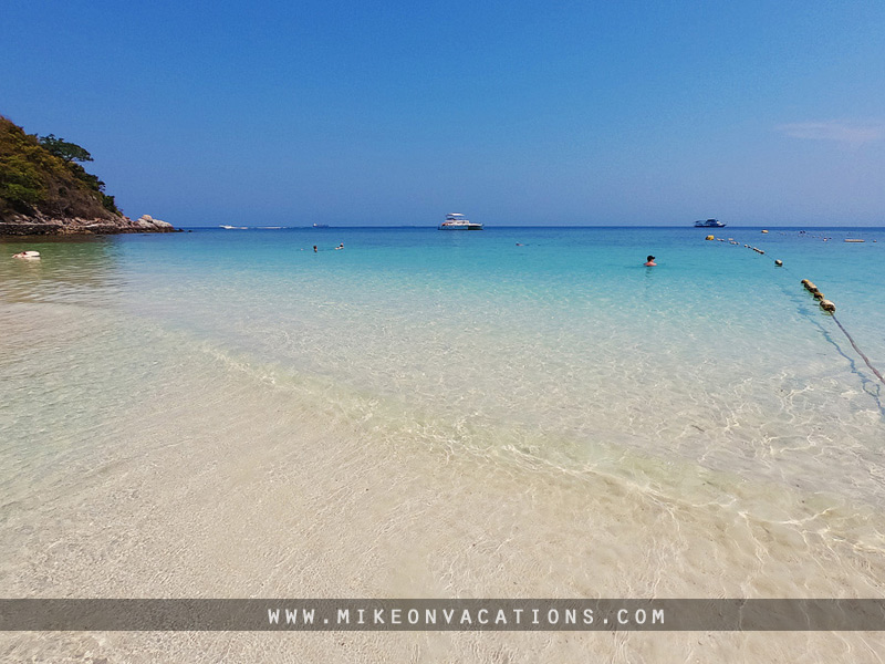 Calm Sangwan Beach for families Shallow water at Sangwan Beach Koh Larn